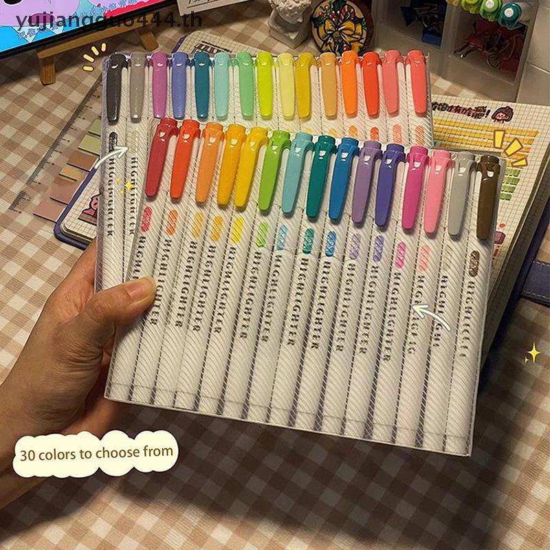# yuyu # 15 สี Double Headed High Pen Set Fluorescent Drawing Markers ...