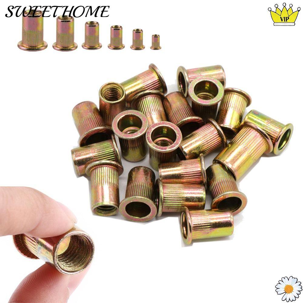 SWEETHOME 10 ชิ้นหัวแบน Rivnut, M3 M4 M5 M6 M8 M10 M12 ชุดเครื่องมือ ...