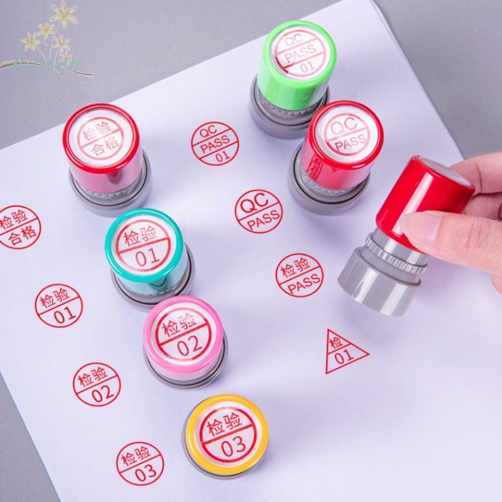 KOWEN QA QC Inspect Stamp, Self-Inking แกะสลักคุณภาพ PASS แสตมป์ ...