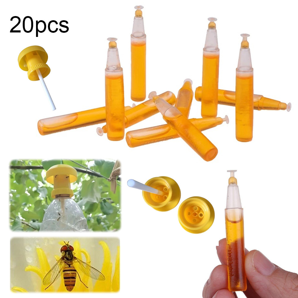 COD 20 ชิ้นผลไม้ Fly Traps กับ Fly Attraction Liquid พลาสติกผลไม้ Fly ...