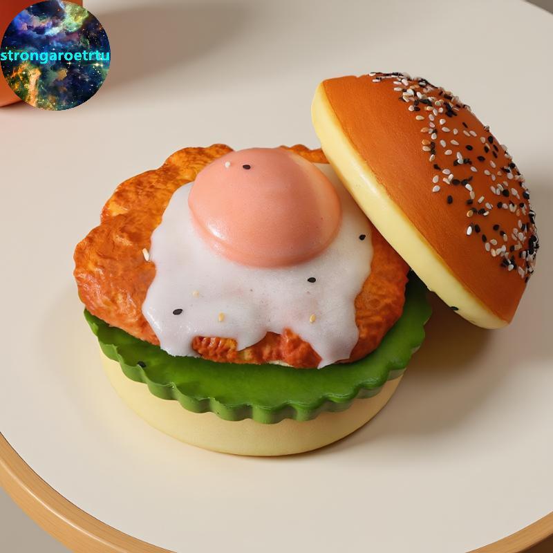 Strongaroetrtu Big Burger Slow Rising Beef แฮมเบอร์เกอร์ขนมปังบีบ ...