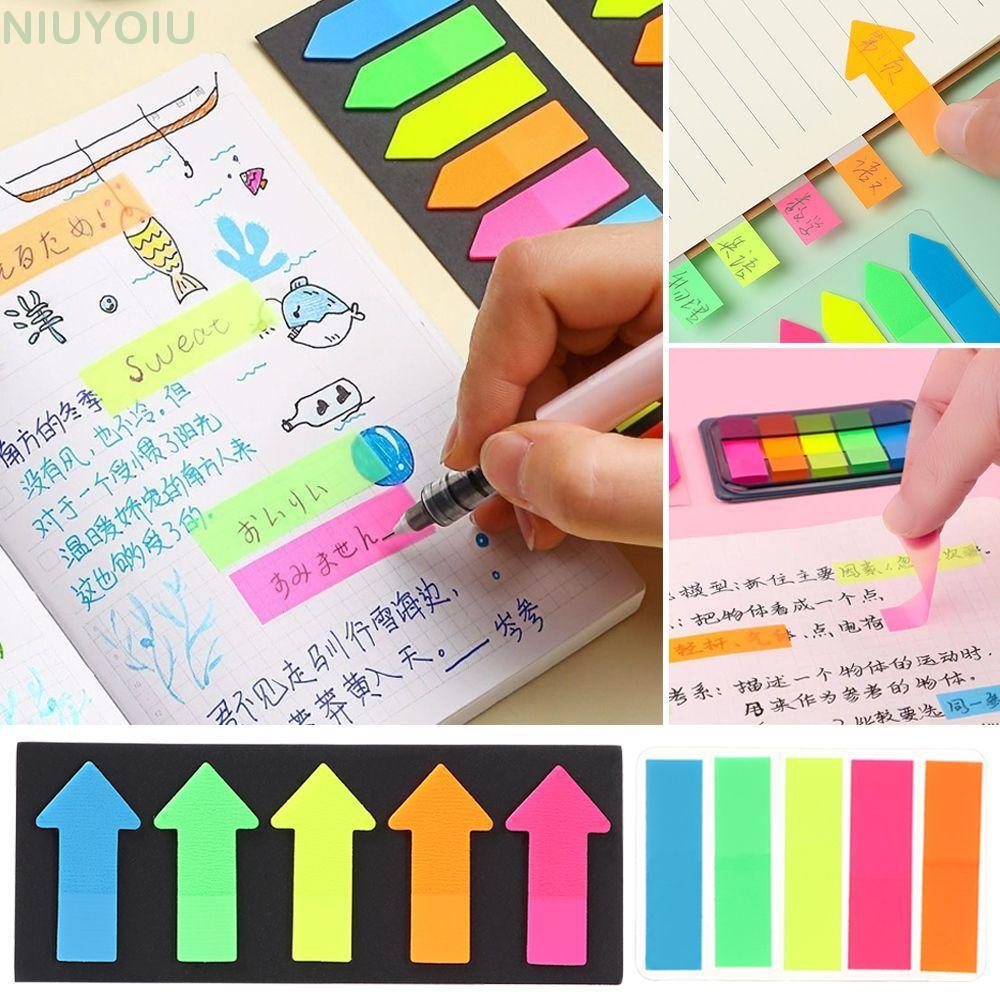 NIUYOMY 100 แผ่น Sticky Notes Key Points Tab Strip บุ๊คมาร์คเครื่อง ...