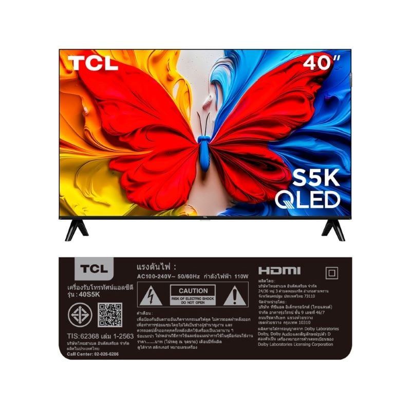 TCL ทีวี S5K Google TV 40 นิ้ว FHD QLED รุ่น 40S5K ปี 2025