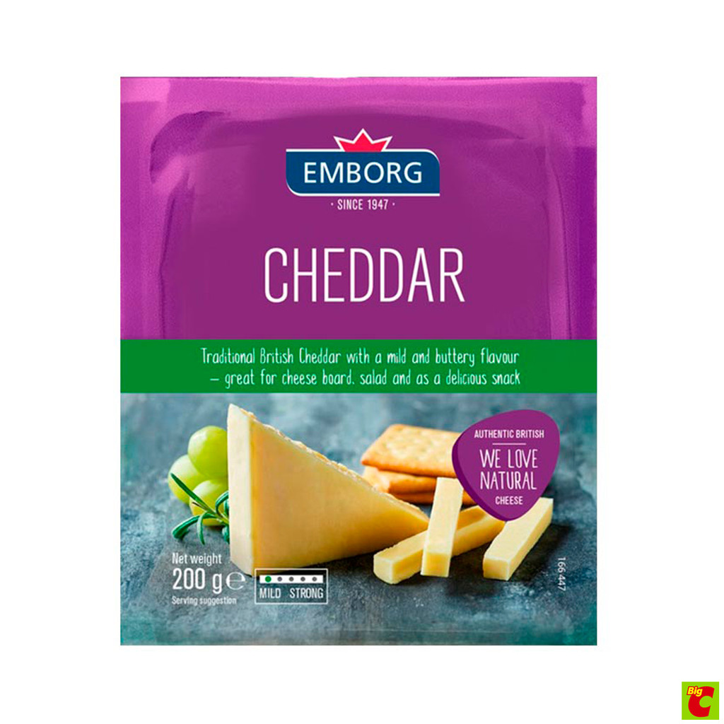 EMBORG Cheddar Cheese Size 200 gram | Shopee Thailand