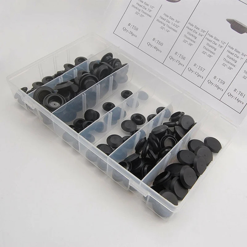 สีดํารถ Flush Mount PE Hole Plug Assortment Auto Body แผ่น 141pcs ...