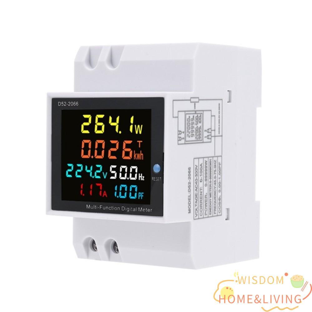 WISDOM เครื่องวัดพลังงานไฟฟ้า, 110V 220V 380V 100A แรงดันไฟฟ้าดิจิตอล ...