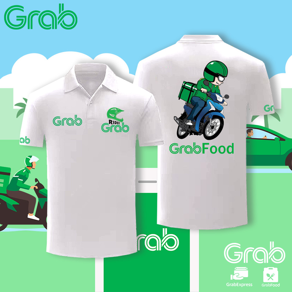 【สินค้าพร้อมส่ง】Polo Grab Food Rider Baju Grab Classic Polo เสื้อโปโล ...