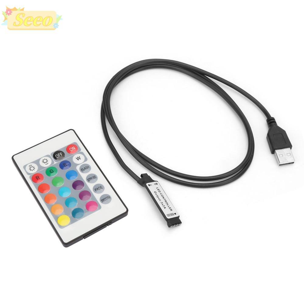 SEEO Led Light Strip Remote, 24 Key Lamp Effect IR Remote Controller ...