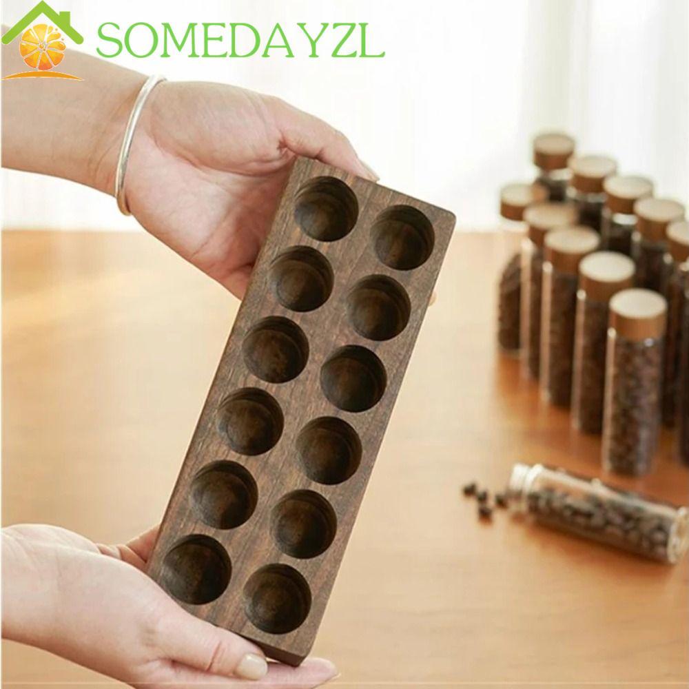 SOMEDAYZL Tea Tube Display Rack, Breathable ฝาปิดวอลนัทไม้เมล็ดกาแฟ ...