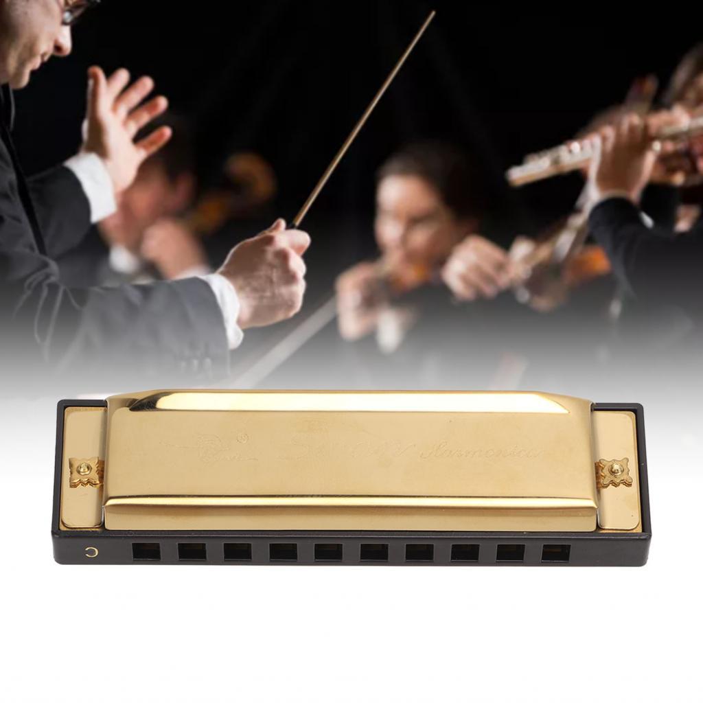 Harmonica Smooth C Key คุณภาพเสียงดี Golden Mouthorgan สำหรับคอนเสิร์ต ...