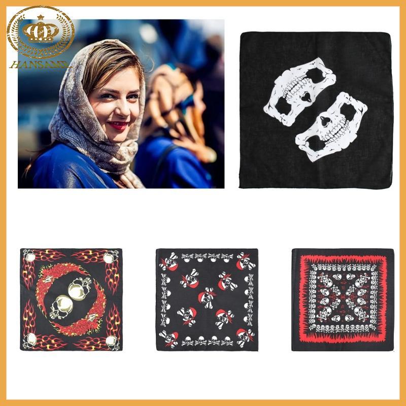 HAN ความแปลกใหม่ Skull พิมพ์ผ้าพันคอ Hip Hop Head Wrap ผ้าเช็ดหน้า ...