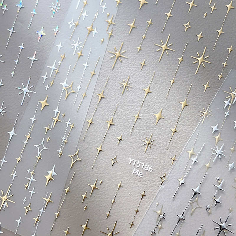 Heabety ทองเงินประทับตรา Starlight เลเซอร์ Glitter Star Bronzing ...