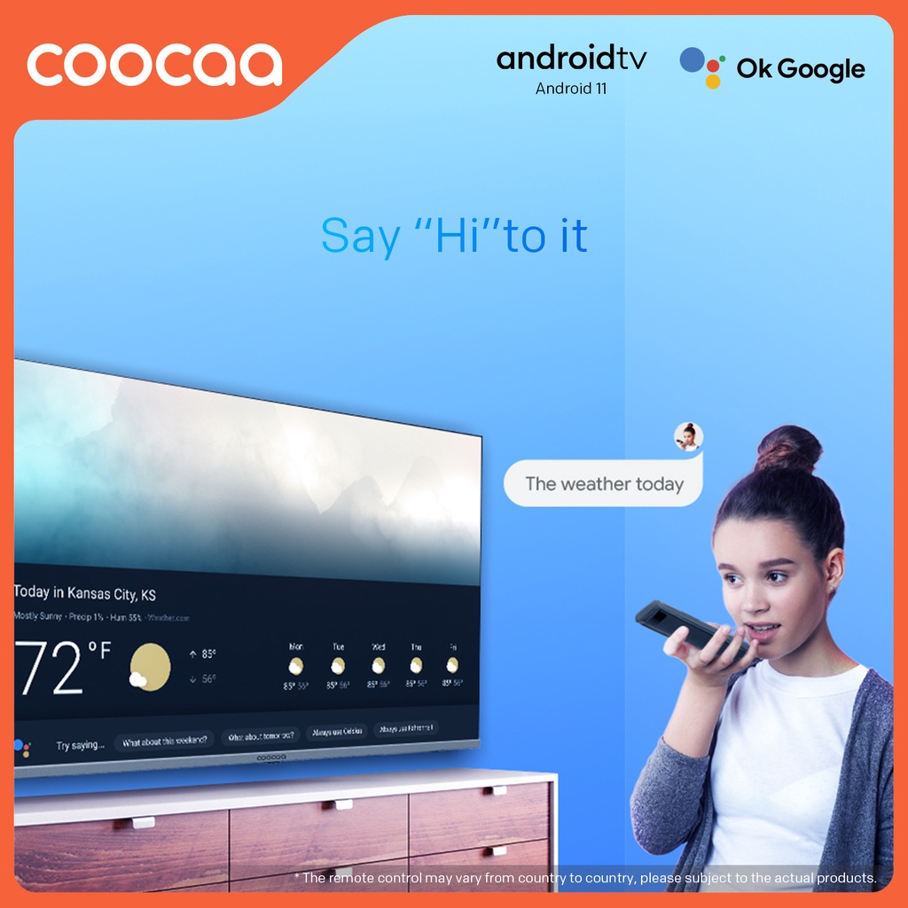 เกี่ยวกับ COOCAA 32S7G ทีวี 32 นิ้ว Android TV HD โทรทัศน์ รุ่น 32S7G Android 11.0