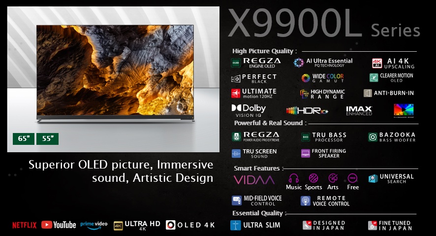Toshiba TV รุ่น 55X9900LP ทีวี ขนาด 55 นิ้ว OLED 4K Ultra HD HDR10+ 120Hz Smart TV