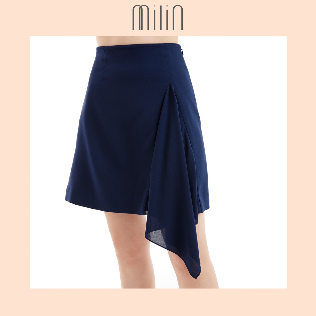 มุมมองเพิ่มเติมของสินค้า Waft skirt A line with side raffle at front skirt กระโปรงทรงเอแต่งผ้าระบายด้านหน้า