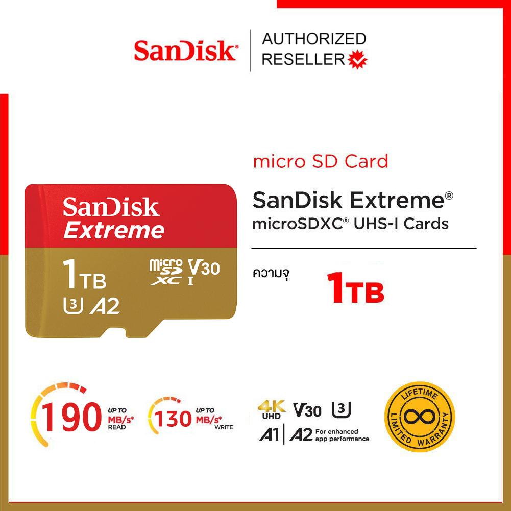 รูปภาพเพิ่มเติมของ SanDisk Extreme microSDXC Card V30 U3 1TB 190MB/s R, 130MB/s W ( SDSQXAV-1T00-GN6MN_1 ) Mobile Gaming , Nintendo Switch ประกัน Synnex ตลอดอายุการใช้งาน