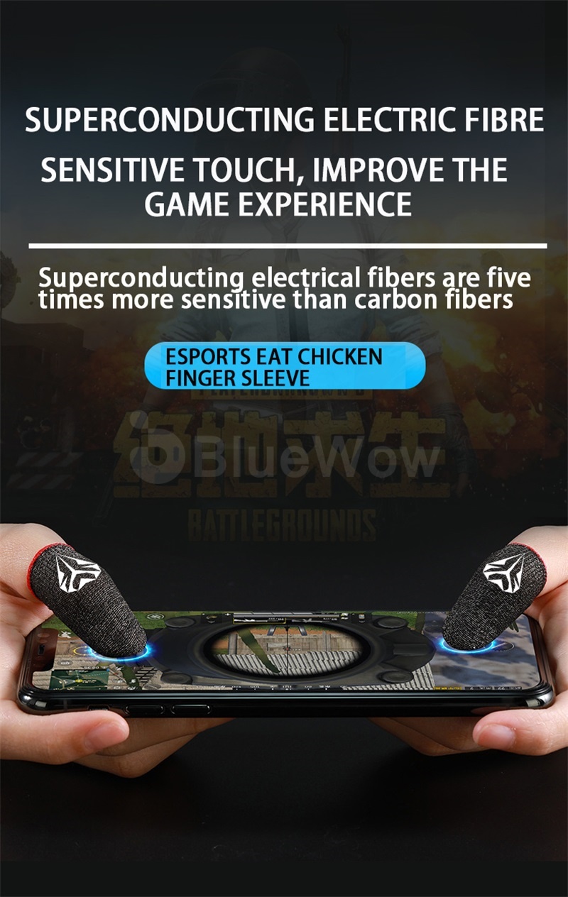 ข้อมูลเพิ่มเติมของ BlueWow SZ02 ปลอกสวมนิ้วเล่นเกม ไฟเบอร์ 0.3 มม. กันเหงื่อ ระบายอากาศ สําหรับจอยเกมมือถือ