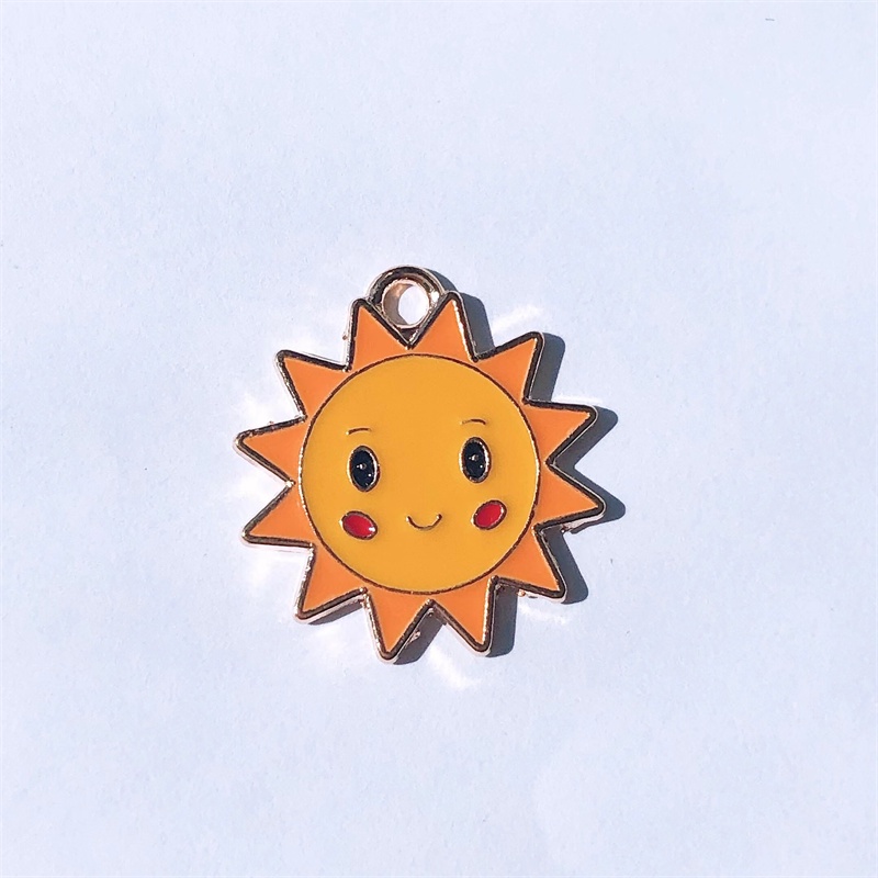 ข้อมูลเกี่ยวกับ 1 ชิ้น สีโลหะผสม หยดน้ํามัน น่ารัก สีรุ้ง ดวงอาทิตย์ รัก จี้ DIY สร้อยข้อมือ สร้อยคอ เครื่องประดับ ผลิต