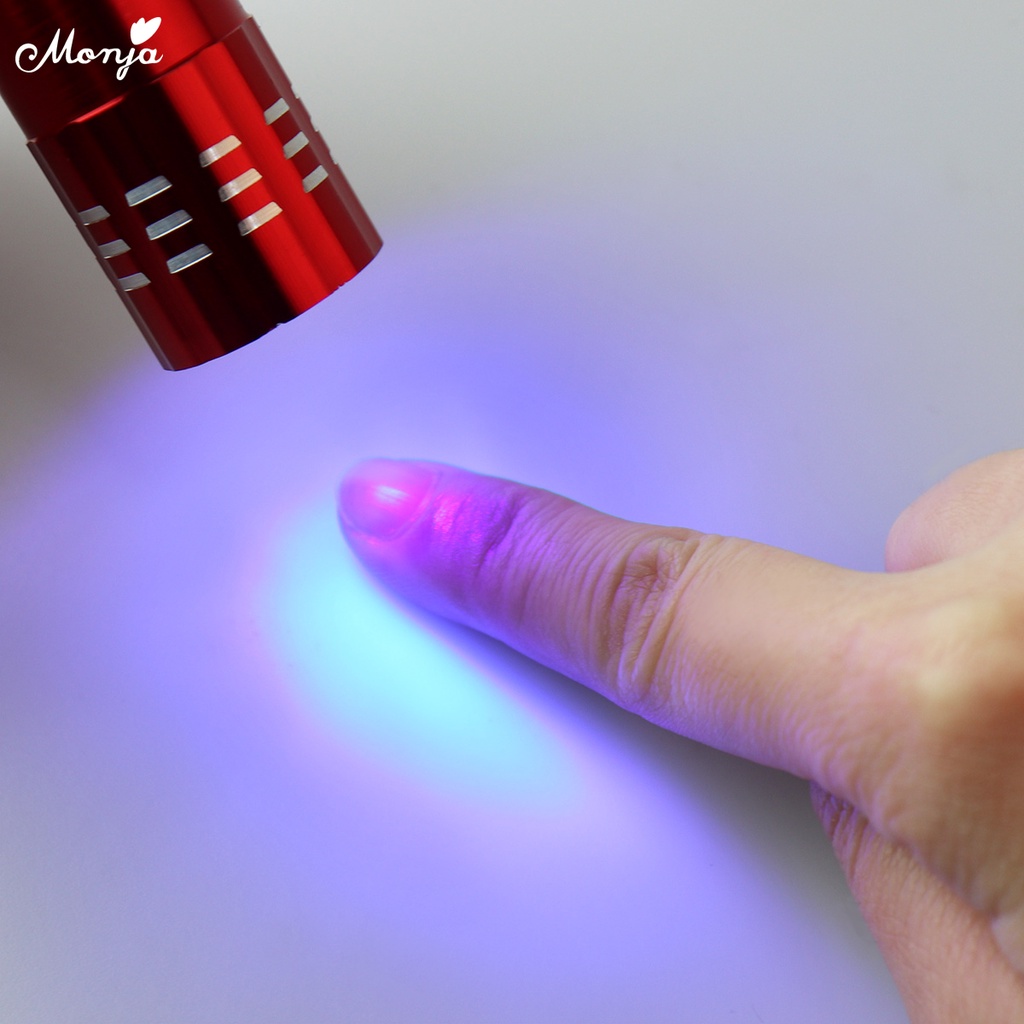 ภาพประกอบของ Monja ไฟฉาย UV LED 9W ขนาดเล็ก พกพาง่าย ใช้แบตเตอรี่ AAA 4 สี สําหรับเครื่องเป่าเล็บเจล DIY