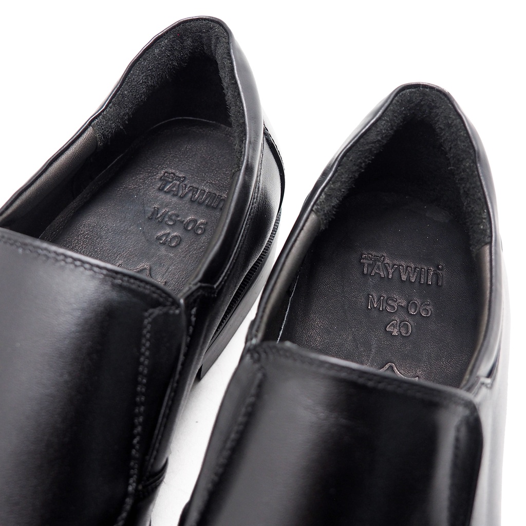 เกี่ยวกับสินค้า TAYWIN(แท้) รองเท้าคัทชูหนังแท้ ผู้ชาย รุ่น MS-06 หนังนิ่มสีดำ