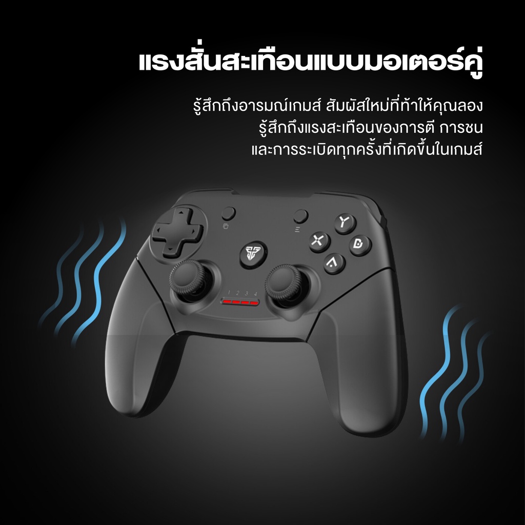 FANTECH WGP12 REVOLVER Wireless 2.4Ghz Gaming Controller จอยเกมมิ่ง joystick ระบบ X-input คอนโทรลเลอร์ พร้อมกิฟยาง สำหรับ PC/PS3