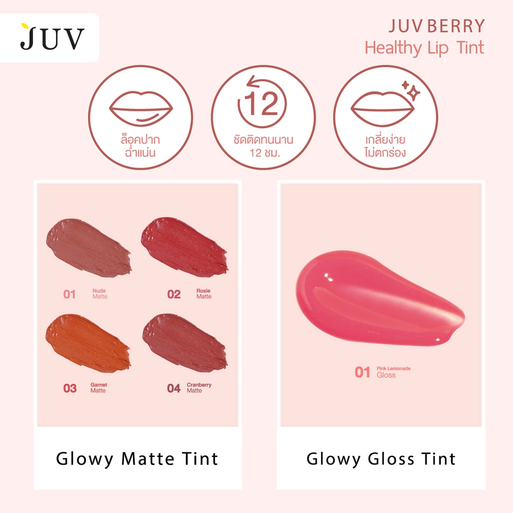รูปภาพรายละเอียดของ JUV Berry Glowy Matte Tint 03 การ์เนต