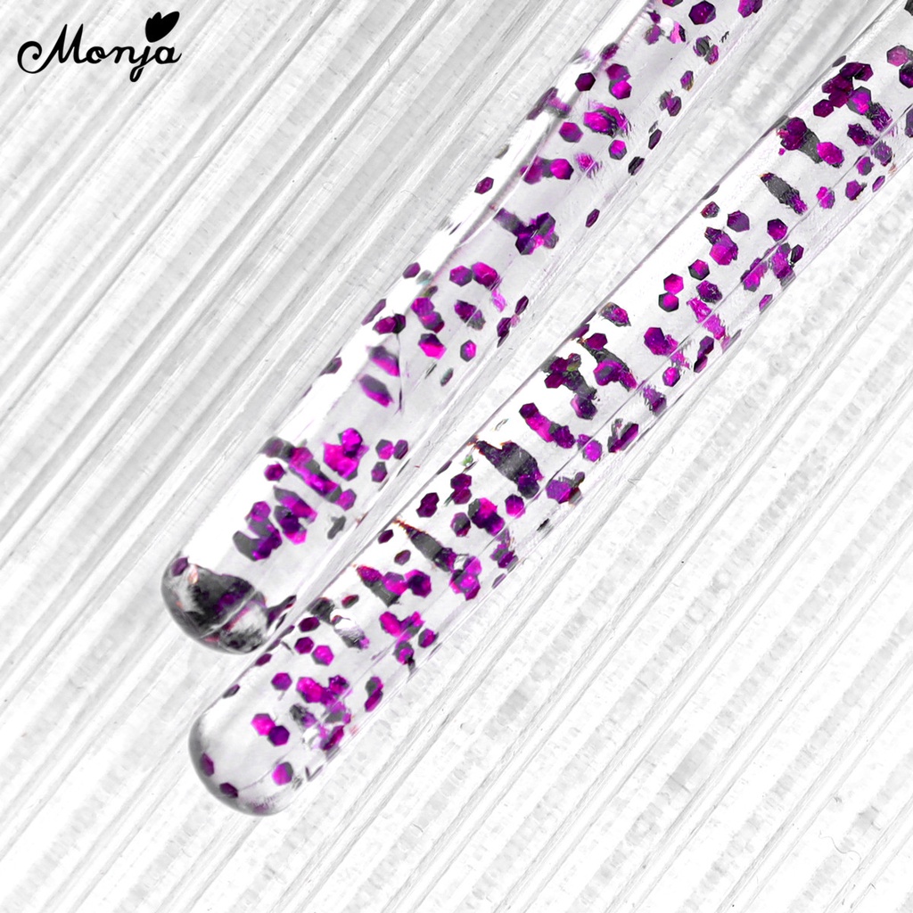 ภาพอธิบายเพิ่มเติมของ Monja แปรงปากกาเพ้นท์เล็บเจล UV ลายดอกไม้ สีม่วง 3 ขนาด 7 8 11 มม. 3 ชิ้น