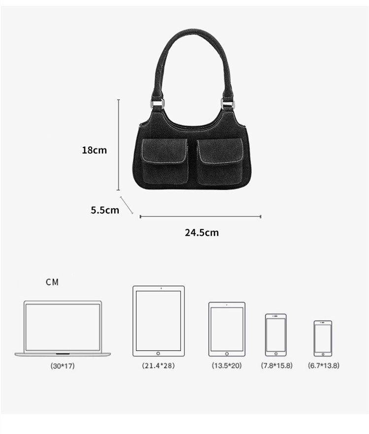 รูปภาพเพิ่มเติมของ JUST STAR กระเป๋าผ้าเดนิมแนวเรโทรสำหรับผู้หญิงคุณภาพสูงเนื้อ niche กระเป๋าสะพายแบบพกพาทุกแบบ