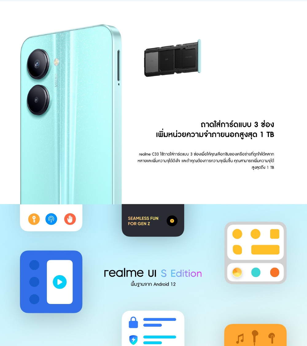 realme C33 (4+64GB) 50MP AI Camera | Boundless Sea Design|8.3mm Ultra Slim | 5000mAh Massive Battery