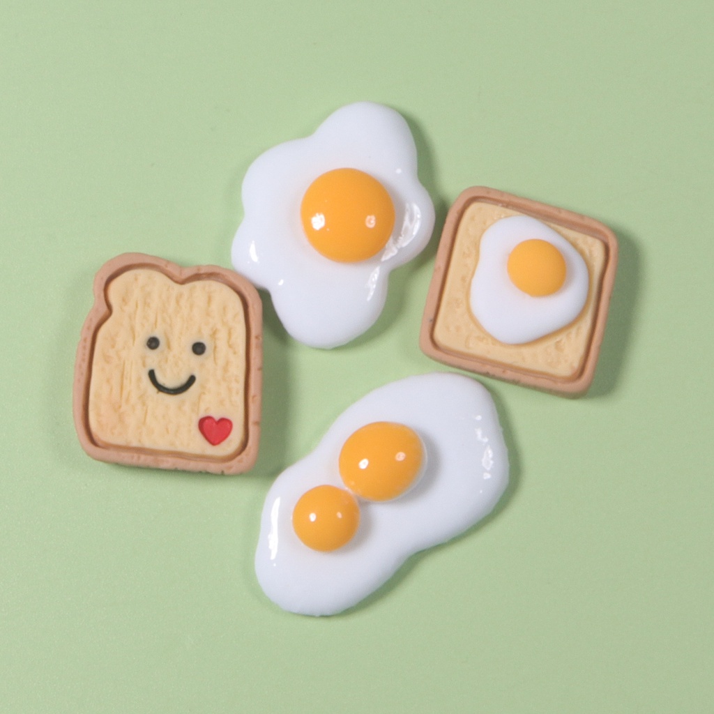 ภาพประกอบคำอธิบาย จี้ไข่ดาว ขนมปัง อาหาร น่ารัก DIY สําหรับเด็ก
