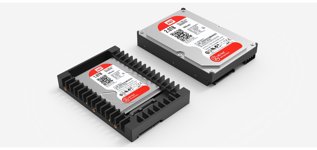 มุมมองเพิ่มเติมของสินค้า ORICO Hard Drive Caddy 2.5inch to 3.5inch Support SATA 3.0 To USB 3.0 6Gbps Support 7 / 9.5 /12.5mm 2.5 inch SATA HDDs and SSDs (1125SS)