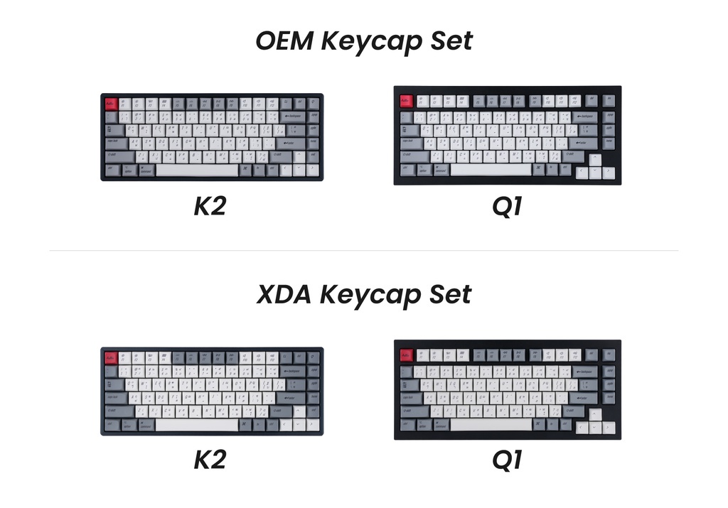 ภาพประกอบของ Keychron keycap PBT Retro Set OEM XDA profile (italic version) คีย์ภาษาไทย K2 Q1
