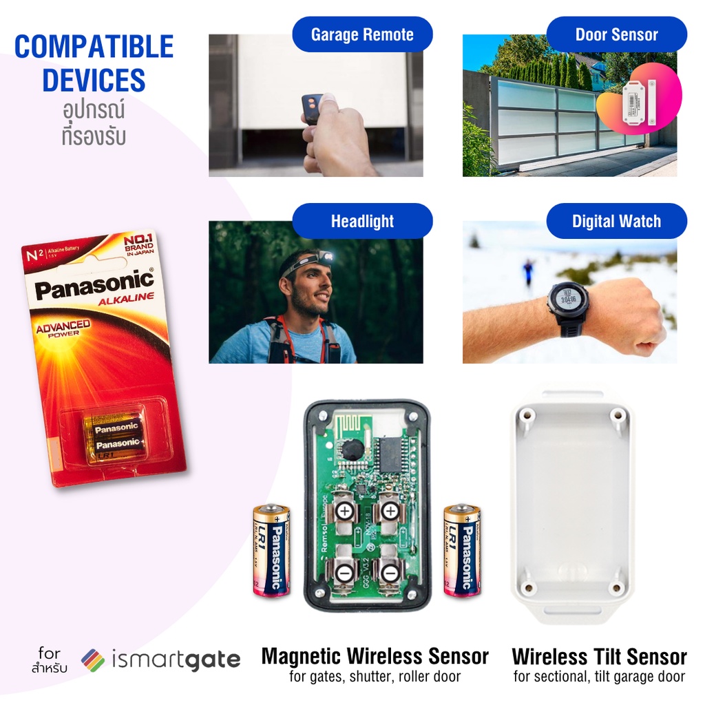 Panasonic LR1 | N Alkaline Battery (Pack 2) ถ่านขนาด LR1 หรือ N สำหรับ ...