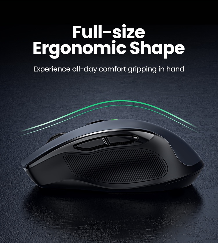 ภาพประกอบคำอธิบาย Ugreen เมาส์ไร้สาย 6 ปุ่มเสียงเงียบ Wireless Mouse 2.4G พร้อมตัวรับสัญญาณ USB 5 ระดับ DPI 4000DPI สําหรับแล็ปท็อป PC Mac Linux