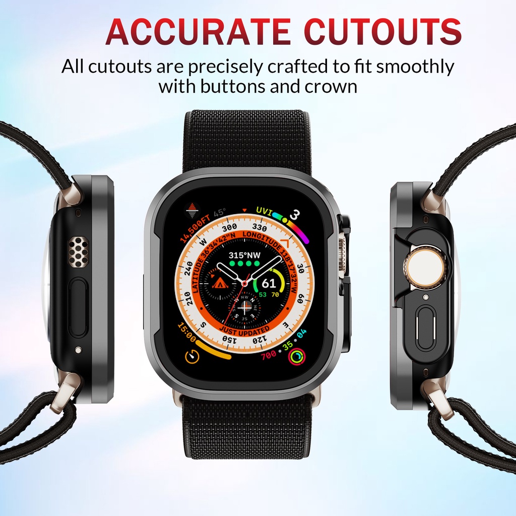 ภาพอธิบายเพิ่มเติมของ เคสอลูมิเนียมอัลลอยด์ สําหรับ Apple Watch Ultra 49 มม. series 8 7 6 5 4 TPU กันชน + กรอบโลหะ สําหรับ iWatch 45 มม. 41 มม. 44 มม. 40 มม.