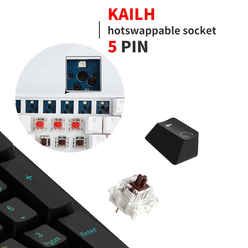 Royal Kludge RK98 คีย์บอร์ดไร้สาย พร้อมไฟแบ็คไลท์ RGB 98 คีย์ บลูทูธ 2 ...