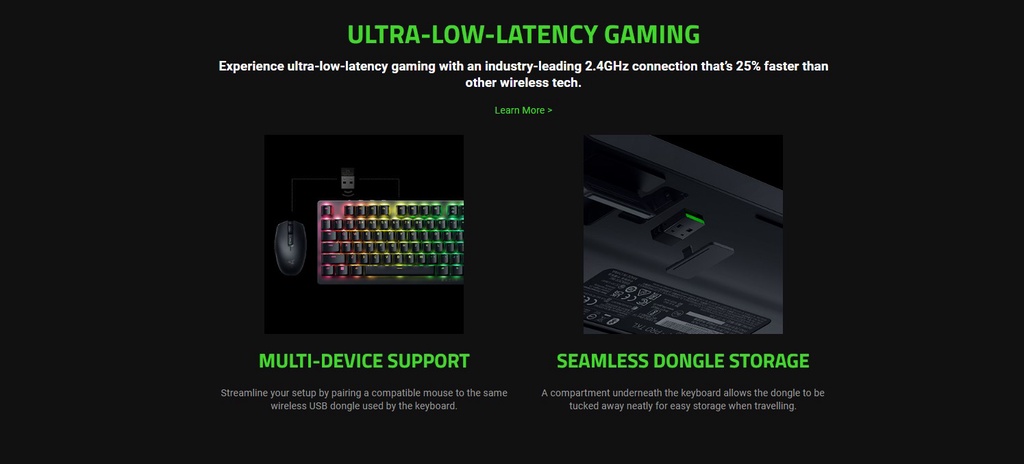 รายละเอียดเพิ่มเติมเกี่ยวกับ Razer DeathStalker V2 Wireless Low-Profile Optical Gaming Keyboard - คีย์แคป อังกฤษ (US) (คีย์บอร์ดเกมมิ่ง)