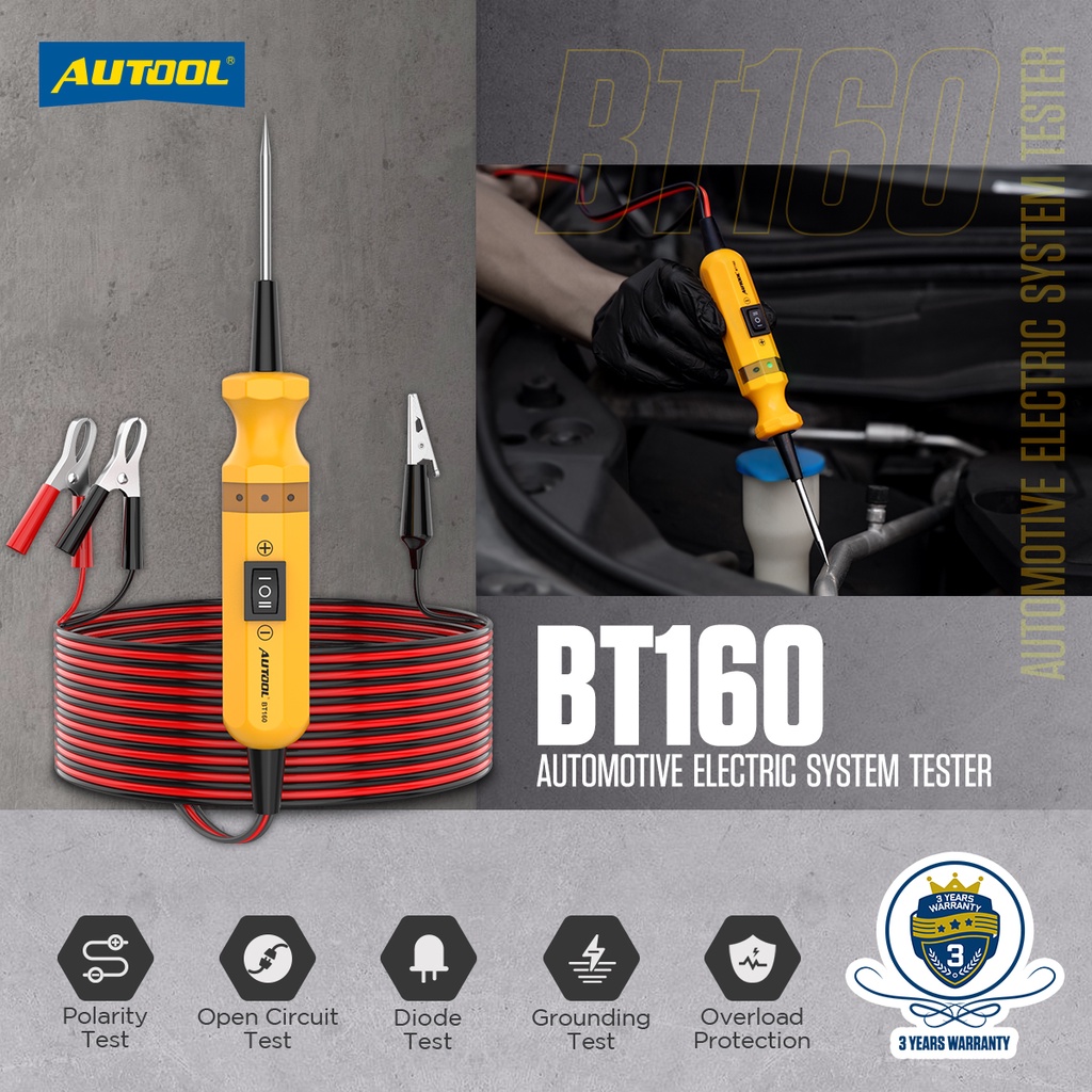 รูปภาพเพิ่มเติมเกี่ยวกับ AUTOOL BT160 ทดสอบวงจรรถยนต์, เครื่องตรวจจับพลังงานเครื่องมือวิเคราะห์ยานยนต์, 12V 24V ไฟฟ้าแรงดันไฟฟ้าสแกนเนอร์แบบบูรณาการ