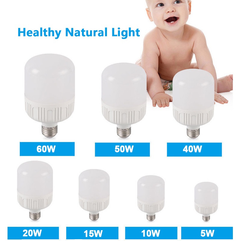 ภาพประกอบของ หลอดไฟ LED 5W 10W 15W 20W 30W E27 B22 และหลอดไฟเซนเซอร์ สีขาว ประหยัดพลังงาน สําหรับห้องนั่งเล่น ห้องนอน และระเบียง ห้างสรรพสินค้า