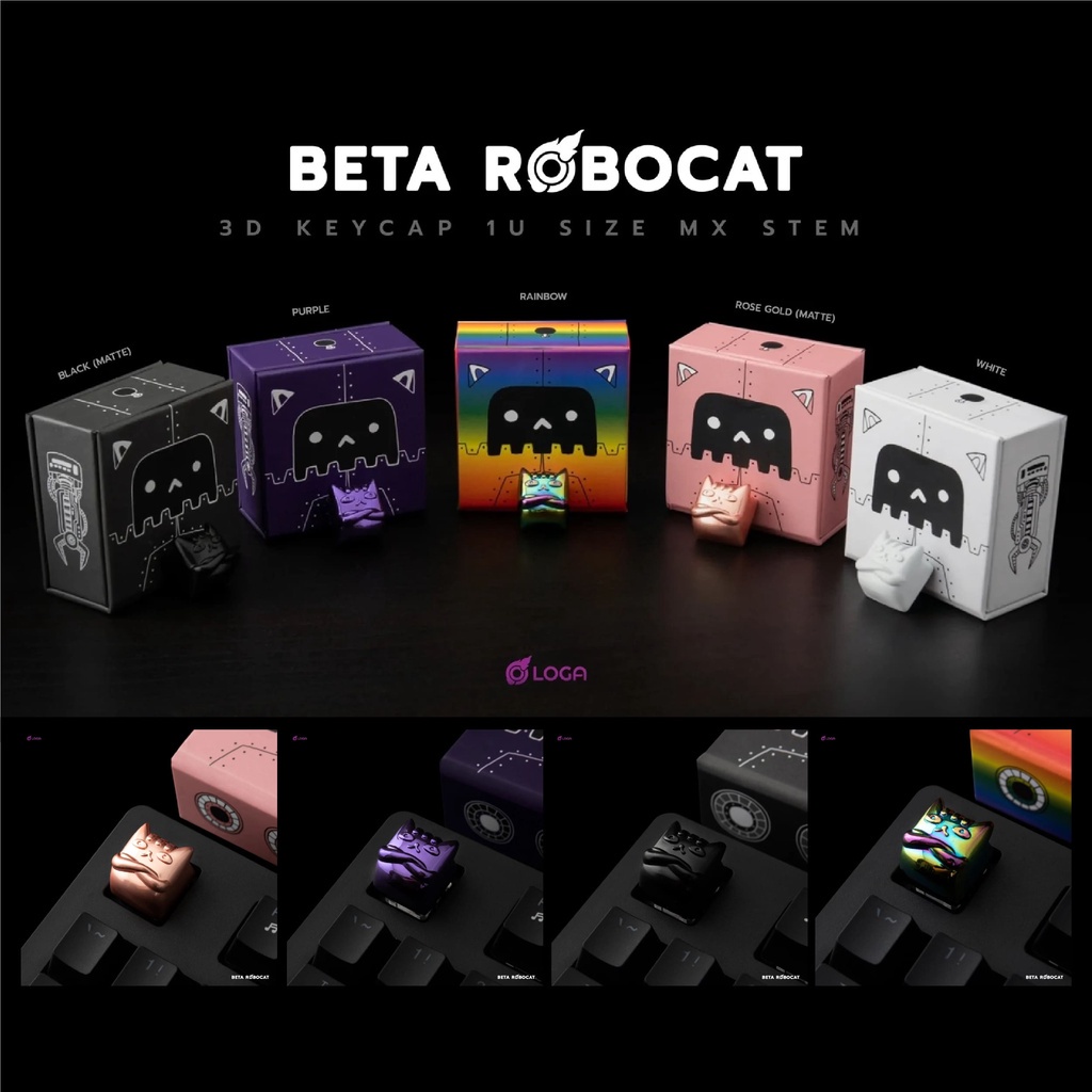 คำอธิบายเพิ่มเติมเกี่ยวกับ Loga metallic keycap series : Beta the ROBO Cat คีย์แคปโลหะ หัวแมวเบต้า