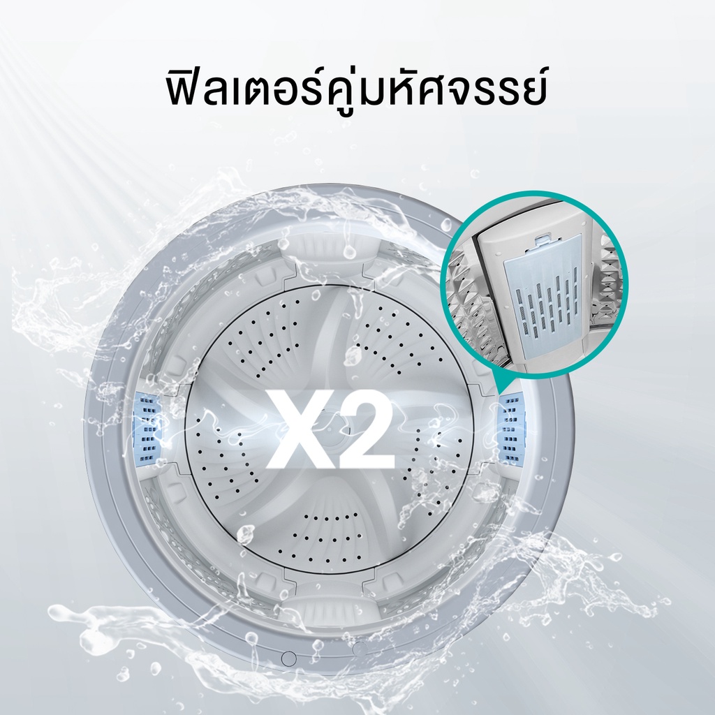 ข้อมูลเพิ่มเติมของ Hisense เครื่องซักผ้าฝาบน สีเทา รุ่น WTJA1101T ความจุ 10.5 กก. ไม่มีบริการติดตั้ง