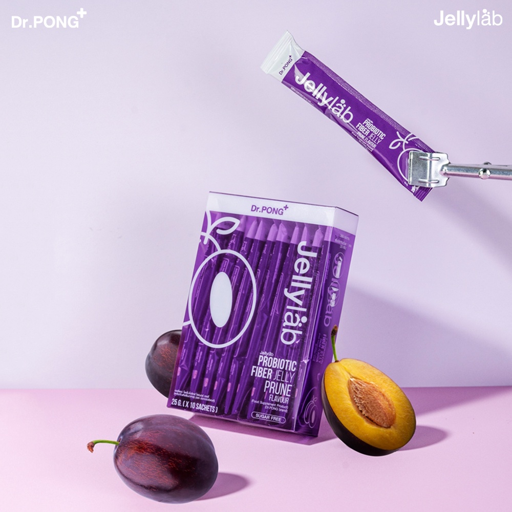 ภาพประกอบของ Dr.PONG Jellylab probiotic fiber jelly โพรไบโอติกส์ไฟเบอร์เจลลี่ กลิ่นลูกพรุน Prune flavour