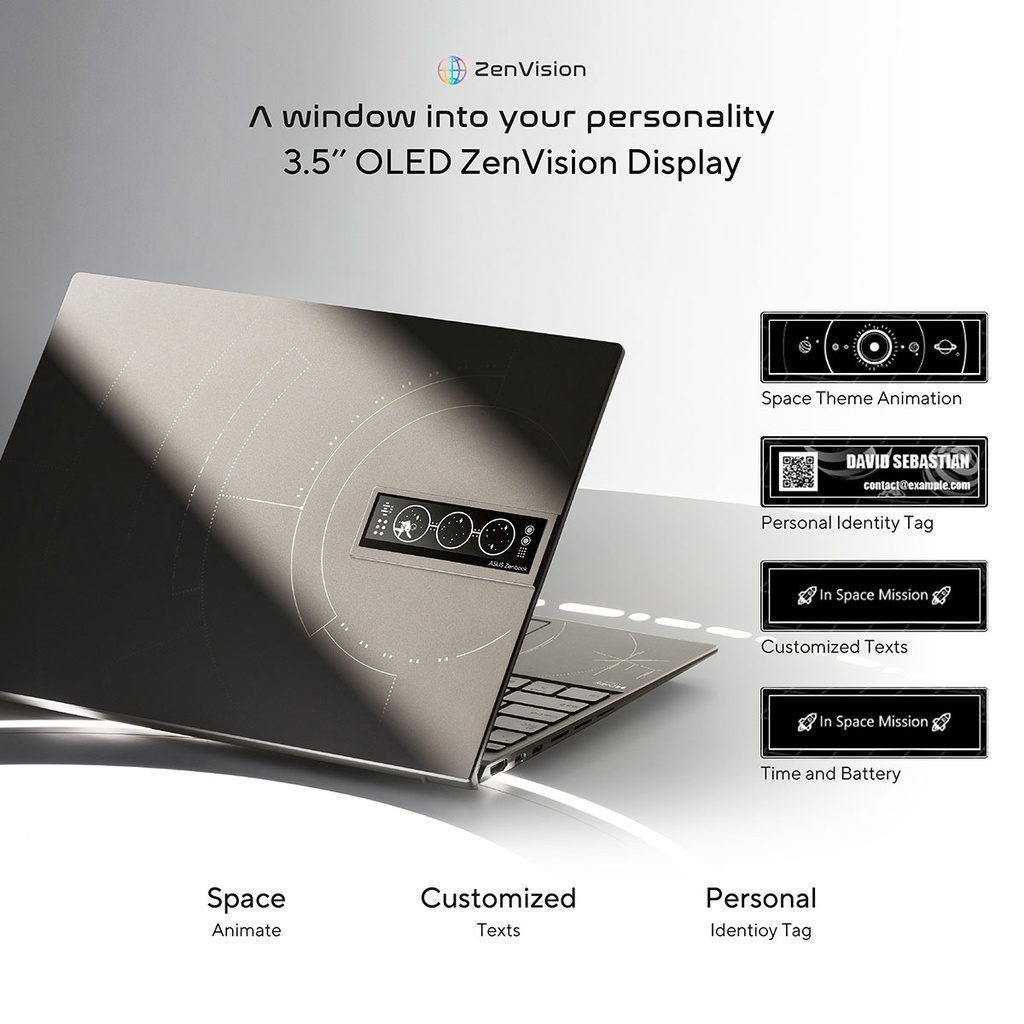 มุมมองเพิ่มเติมของสินค้า ASUS Zenbook 14X OLED Space Edition (UX5401ZAS-KU721WS), 14 inch thin and light laptop, 4K OLED touchscreen, Intel 12th gen Core i7, 16GB LPDDR5, 1TB PCIe 4.0 SSD