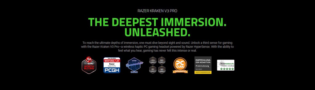 ข้อมูลเพิ่มเติมของ Razer Kraken V3 Pro Wireless Gaming Headset with Haptic Technology (หูฟังเกมมิ่ง)