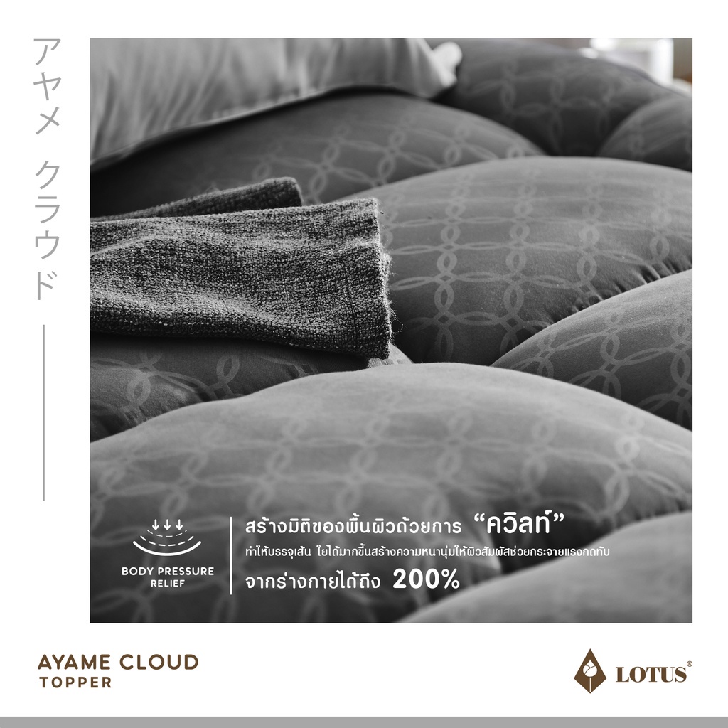 รูปภาพของ LOTUS ที่นอนนุ่มสบายกว่าขนห่านเทียม ที่นอนนาโน คลาวด์ไฟเบอร์ รุ่น Ayame Cloud หนา 4 นิ้ว จัดส่งฟรีในกล่อง