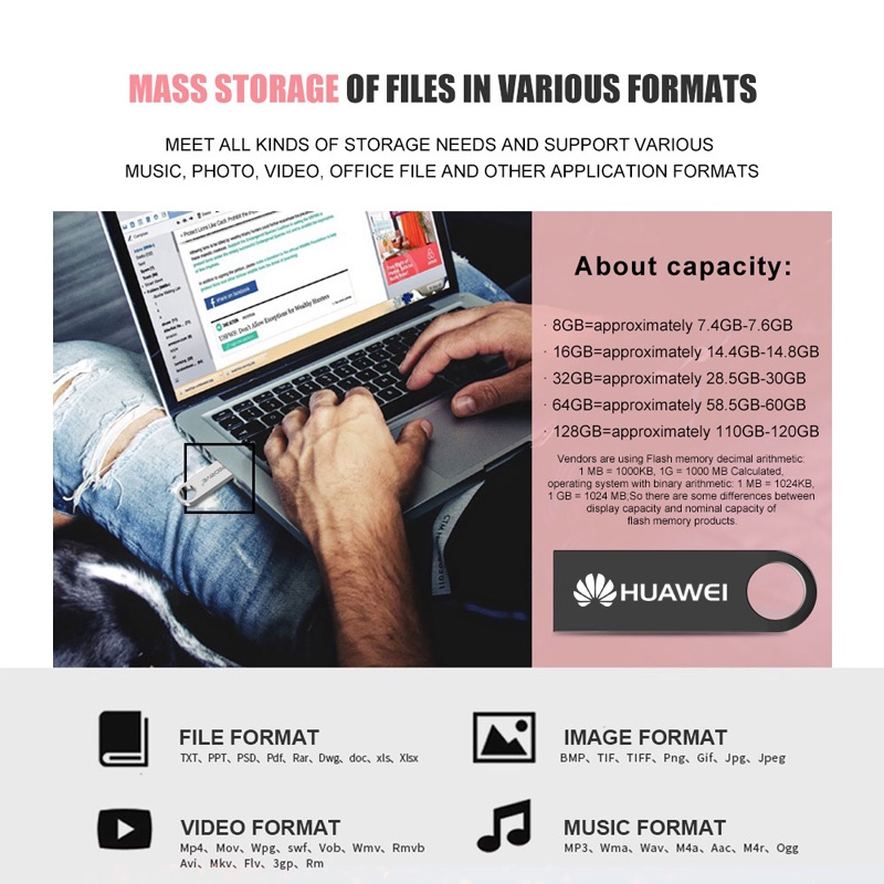 ภาพประกอบของ แฟลชไดร์เวอร์ USB 2tb 1TB 128GB 256GB 512GB 64GB 32GB 16GB 8GB 4GB 2GB สําหรับโทรศัพท์มือถือ คอมพิวเตอร์ ทีวี