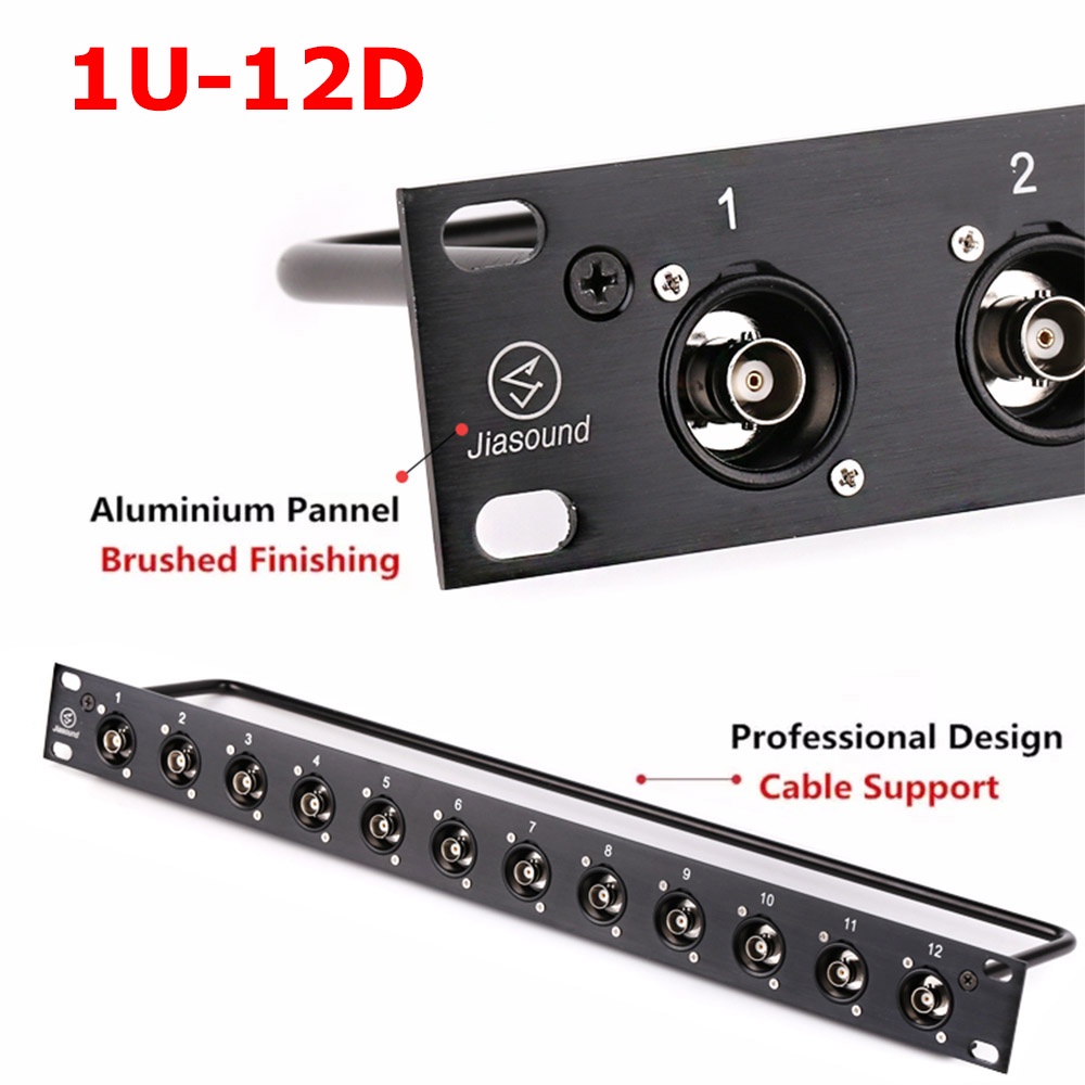 มุมมองเพิ่มเติมของสินค้า แผงเชื่อมต่อจัมเปอร์วิดีโอ HD-SDI 3G-SDI BNC 1U Rack Patch Panel 4 8 12 16 ทาง