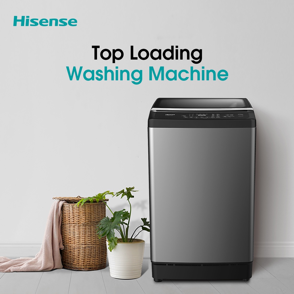 มุมมองเพิ่มเติมเกี่ยวกับ Hisense เครื่องซักผ้าฝาบน สีเทา รุ่น WTJA1101T ความจุ 10.5 กก. ไม่มีบริการติดตั้ง