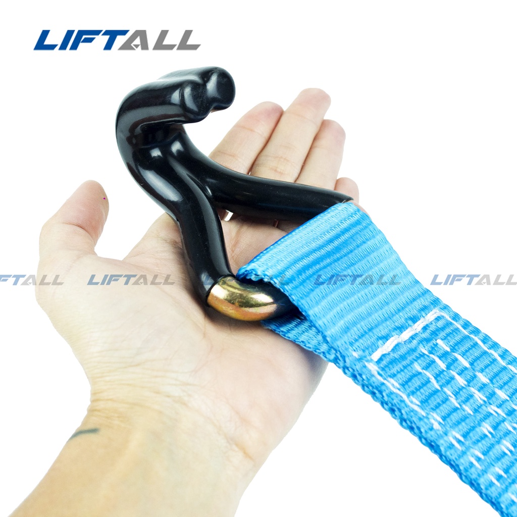 เกี่ยวกับ สายรัดของ Lift All ระบบเฟือง 2 ชั้น รัดน้ำหนัก 5 ตัน มีตะขอ J-Hooks PVC coated