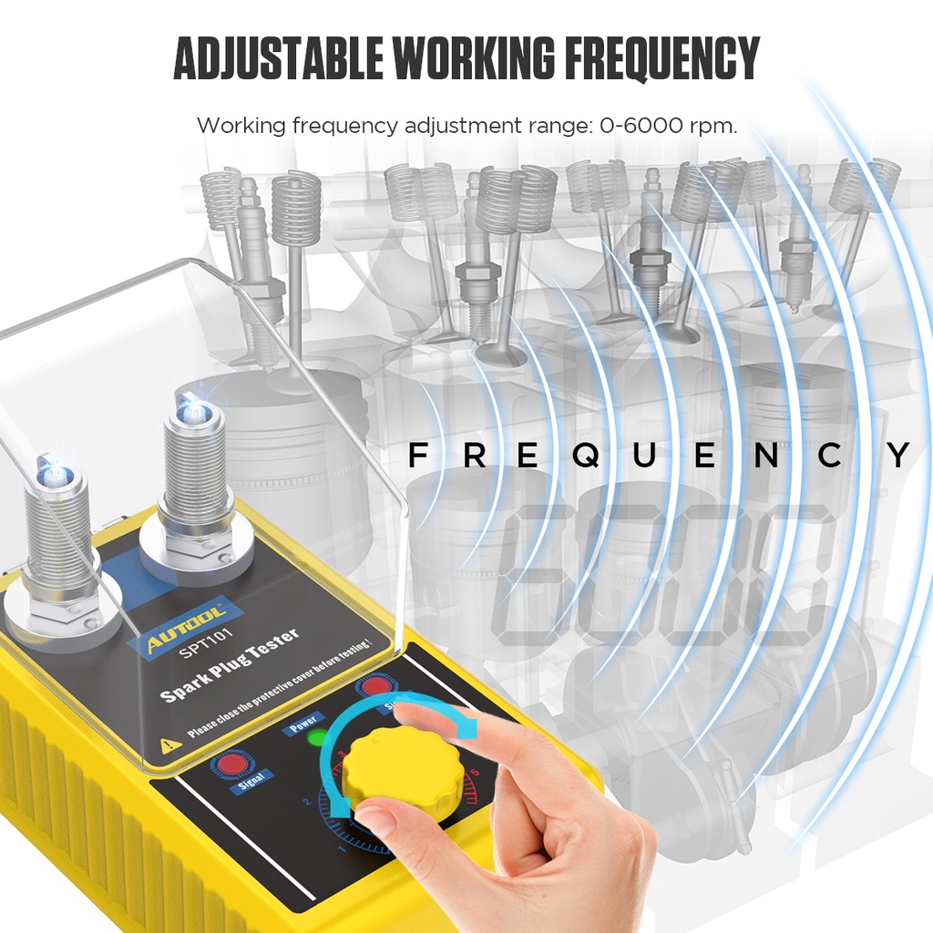 มุมมองเพิ่มเติมเกี่ยวกับ AUTOOL SPT101 เครื่องทดสอบหัวเทียนรถยนต์ 12v หัวเทียน หัวเทียนทดสอบเสี เครื่องทดสอบหัวเทียน สำหรับวิเคราะห์ปลั๊กจุดระเบิดและจำลองเครื่องยนต์ทำงาน